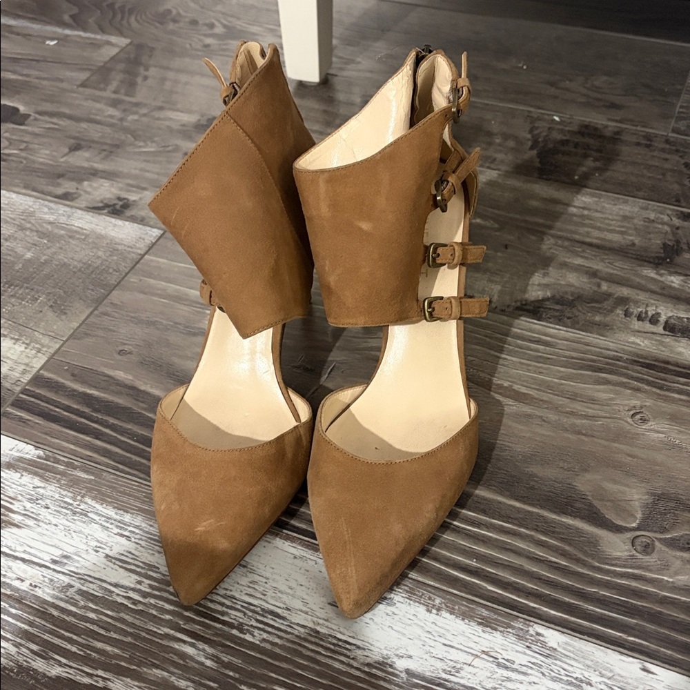 Nine West brown suede high heel shoes (size 7.5)